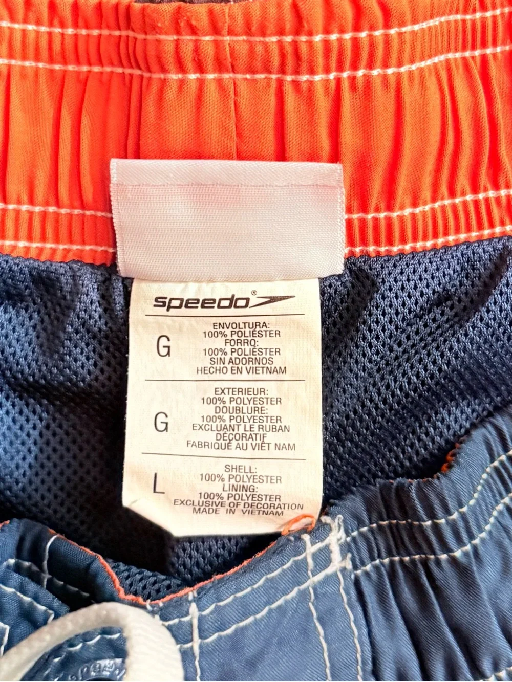 Speedo Navy Blue Swim Board Shorts with Orange Floral Panels